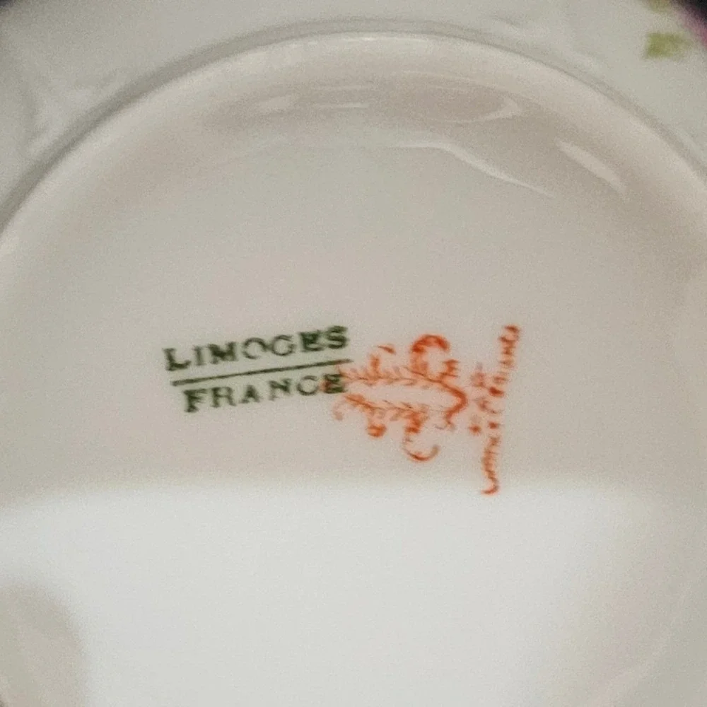 Limoges France Antique Porcelain Teacup Pink Roses Gold Gilt Floral Fine China